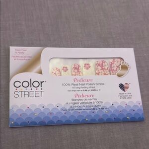 Color Street Pink and White Nail Strips Hibiscus Kiss